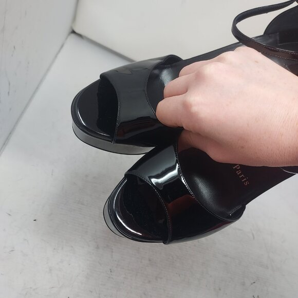 Christian Louboutin Black Sandaloo Patent Platform Sandal - Picture 11 of 11